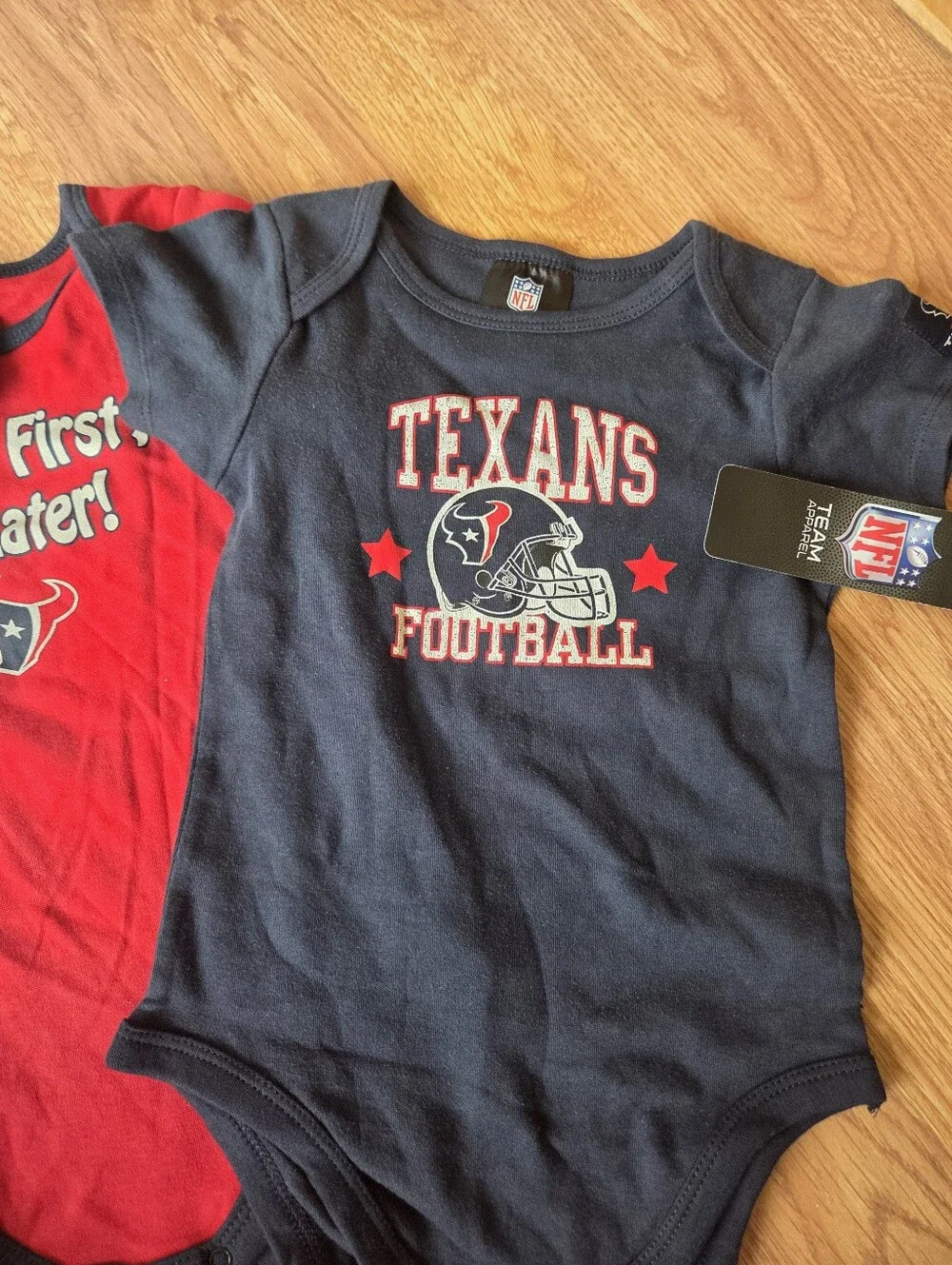 NFL Houston Texans Baby Bodysuit 18M 2pc Set Navy Red Short Sleeves NWT